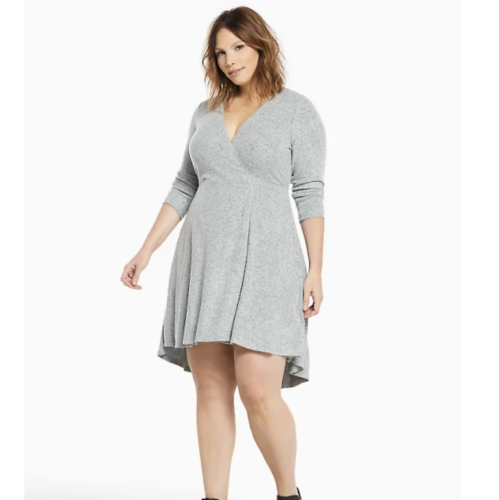 Lowest✨Torrid Knit Faux Wrap Skater Dress